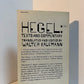 Hegel: Texts and Commentary by Walter Kaufmann