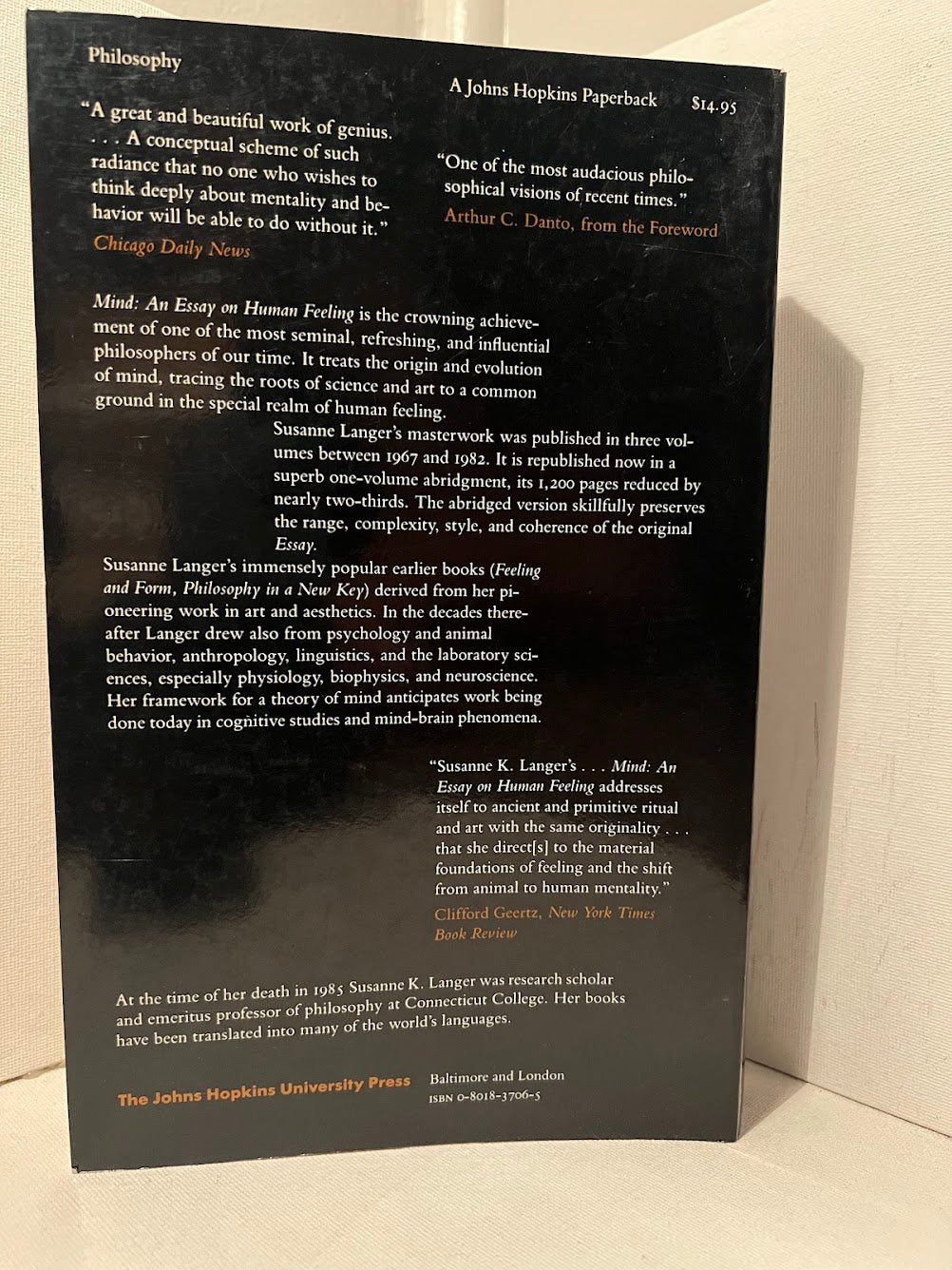 Mind: An Essay on Human Feeling by Susanne K. Langer