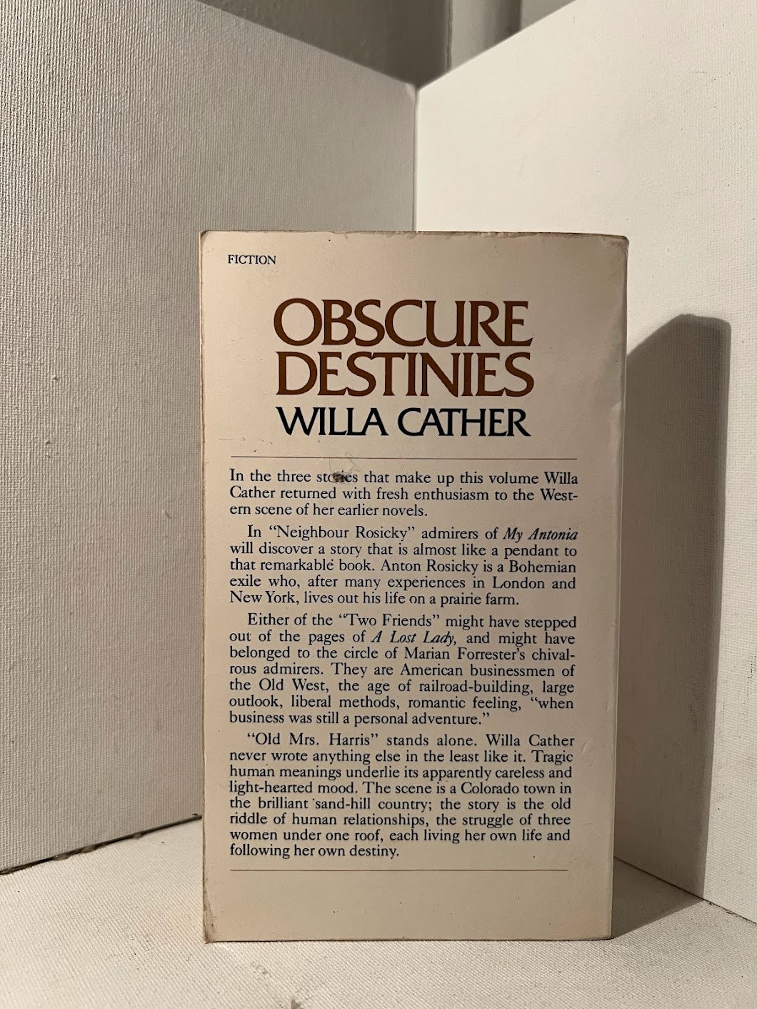 Obscure Destinies by Willa Cather