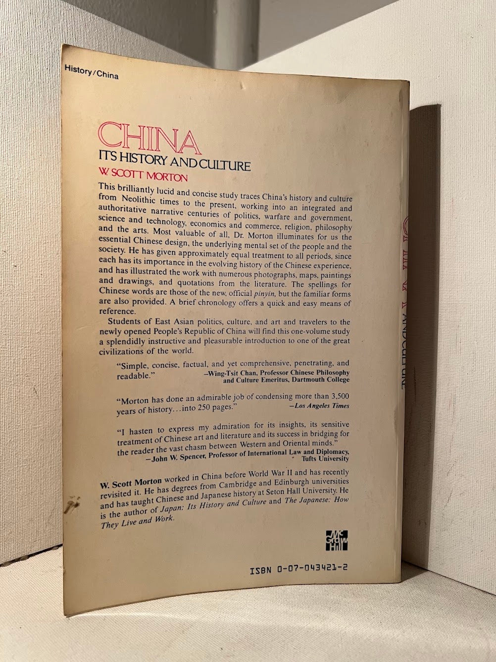 China - Its History and Culture by W. Scott Morton