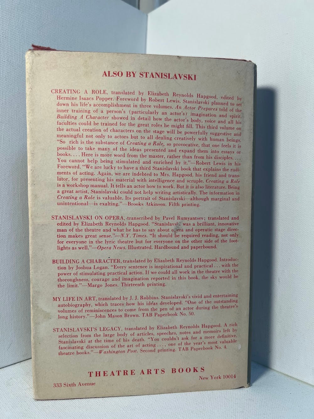 An Actor Prepares by Constantin Stanislavski