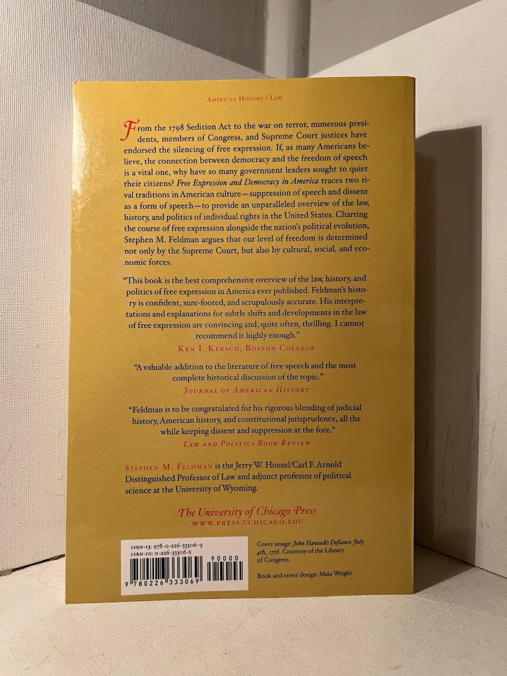 Free Expression and Democracy in America - A History by Stephen M. Feldman