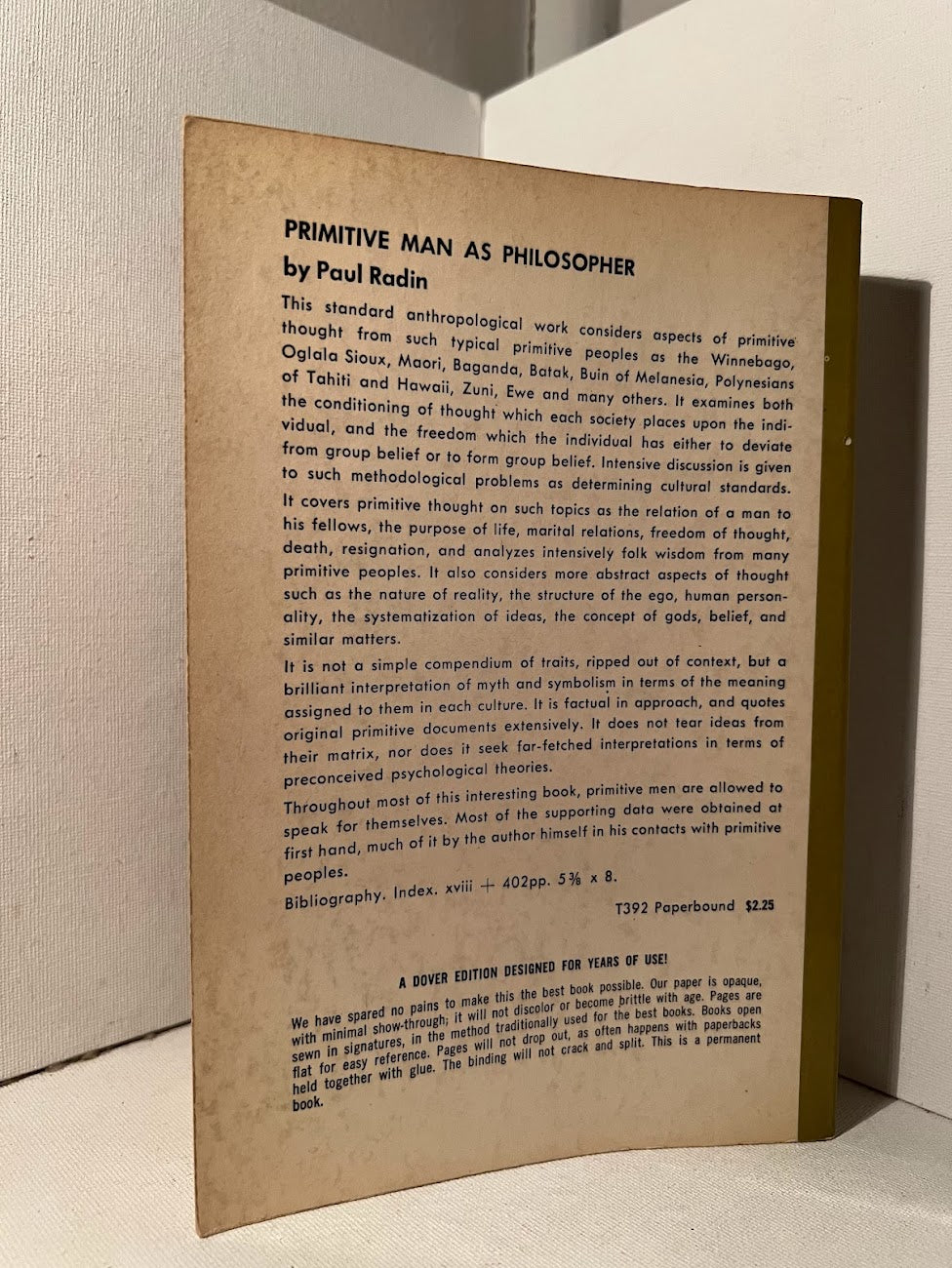 Primitive Man as Philosopher by Paul Radin