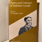 Poetry and Criticism of Matthew Arnold