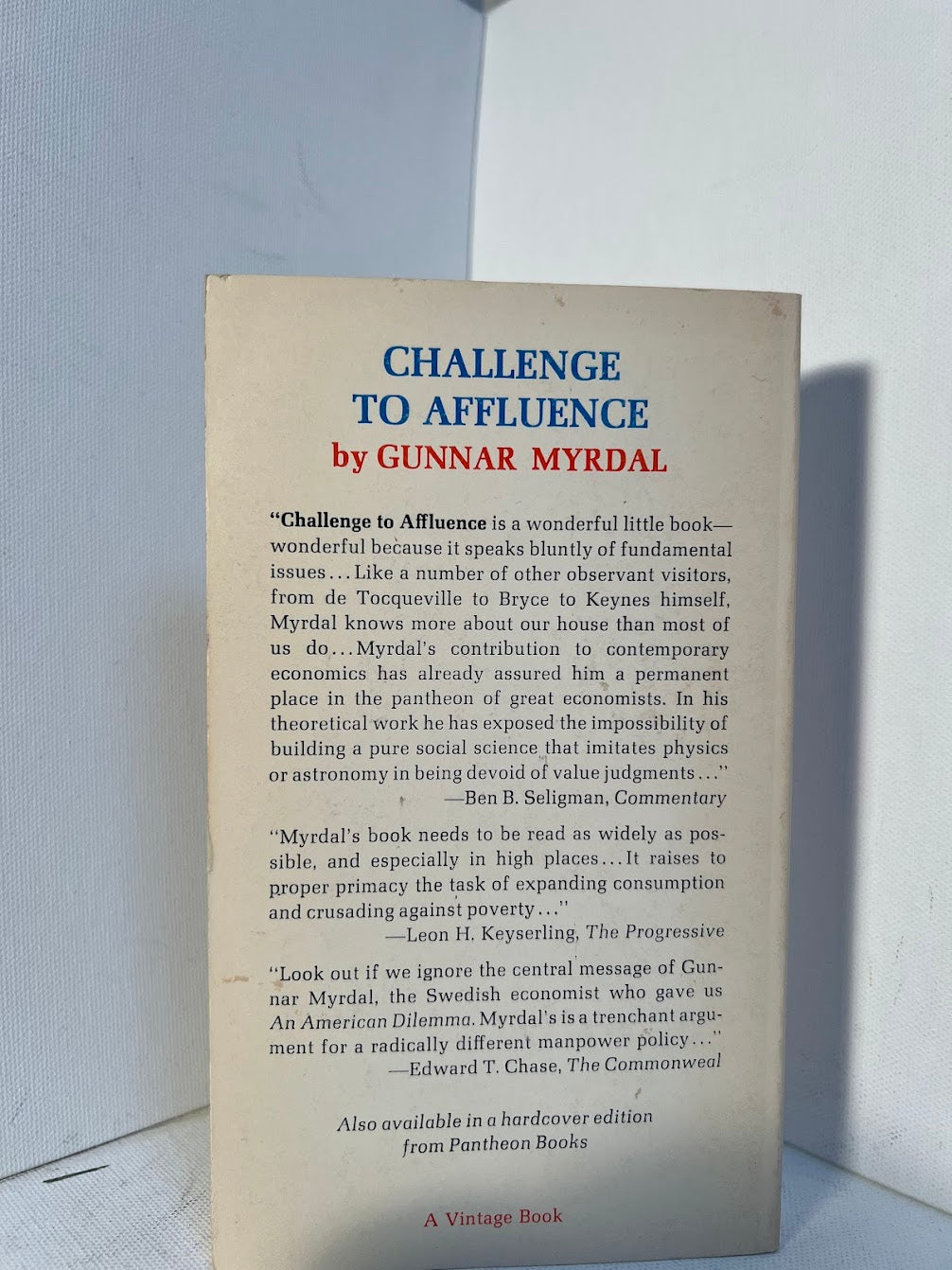 Challenge to Affluence by Gunnar Myrdal