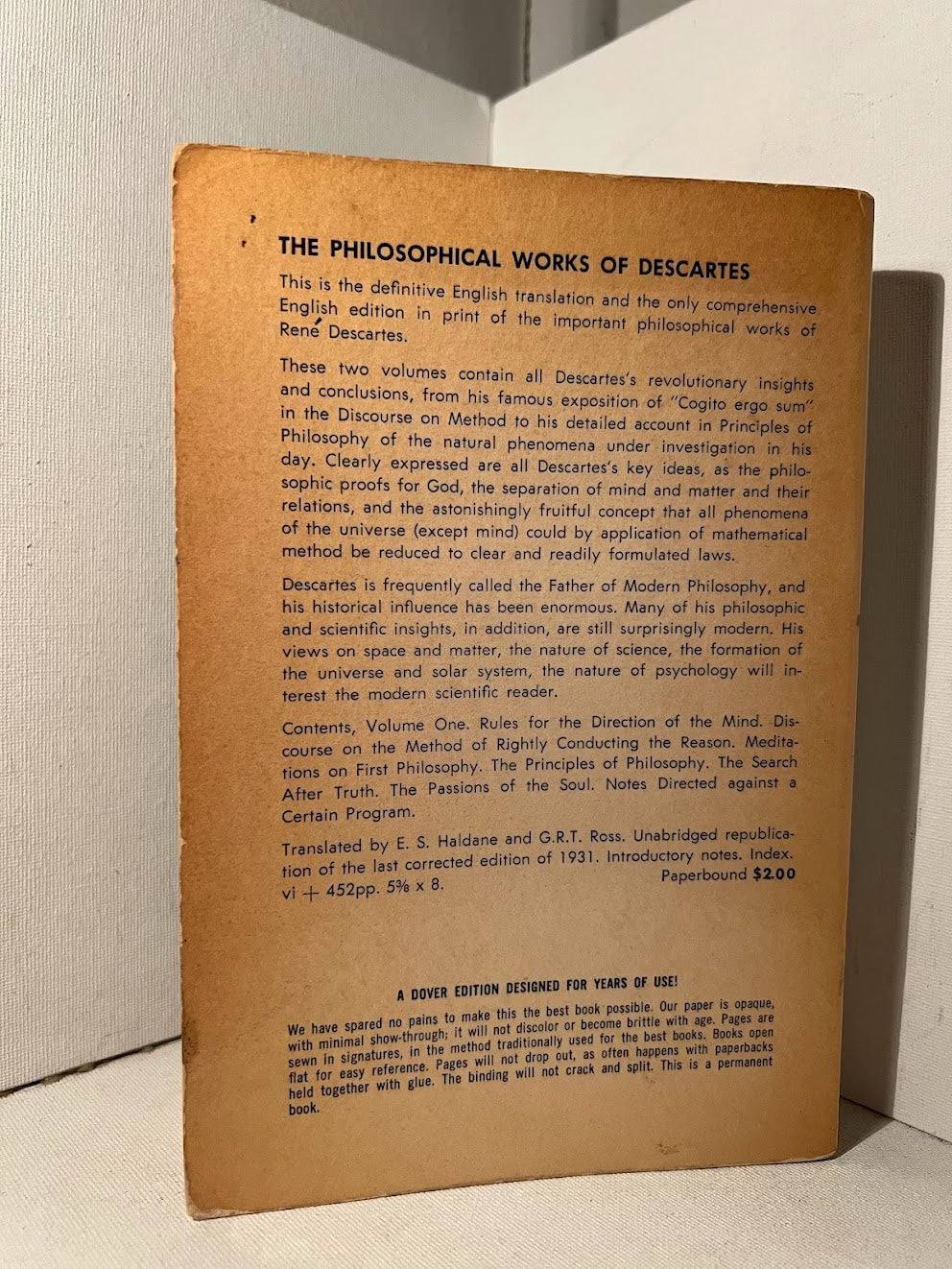 Philosophical Works by Descartes (2vol.)