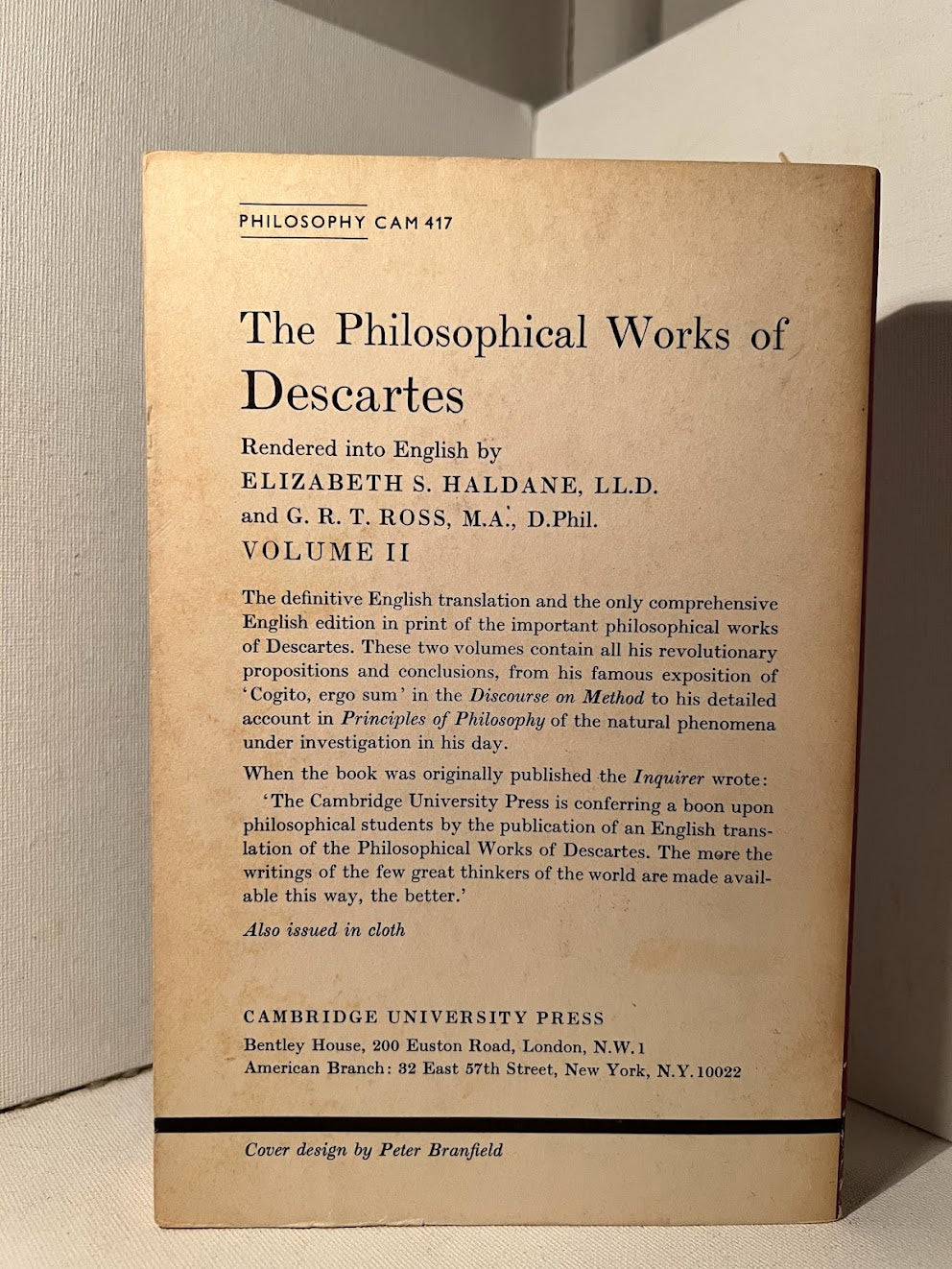 Philosophical Works by Descartes (2vol.)
