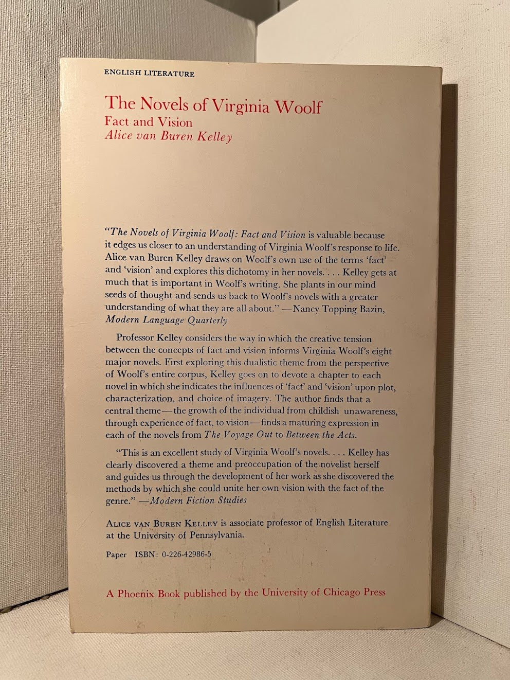 The Novels of Virginia Woolf by Alice van Buren Kelley