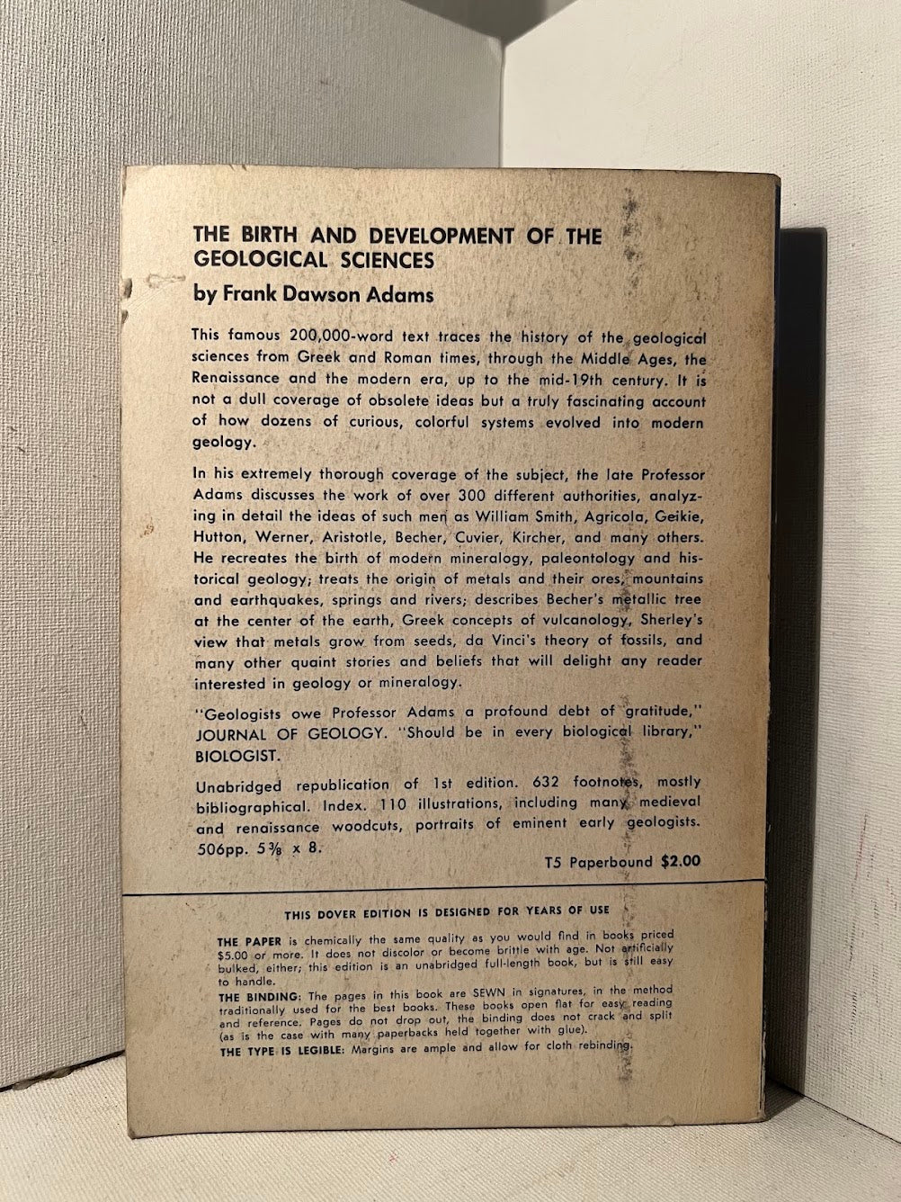 The Birth and Development of the Geological Sciences by Frank Dawson Adams