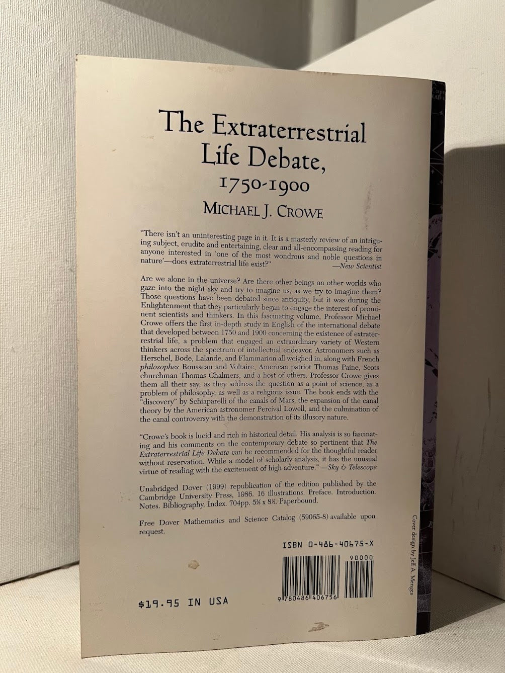 The Extraterrestrial Life Debate 1750-1900 by Michael J. Crowe