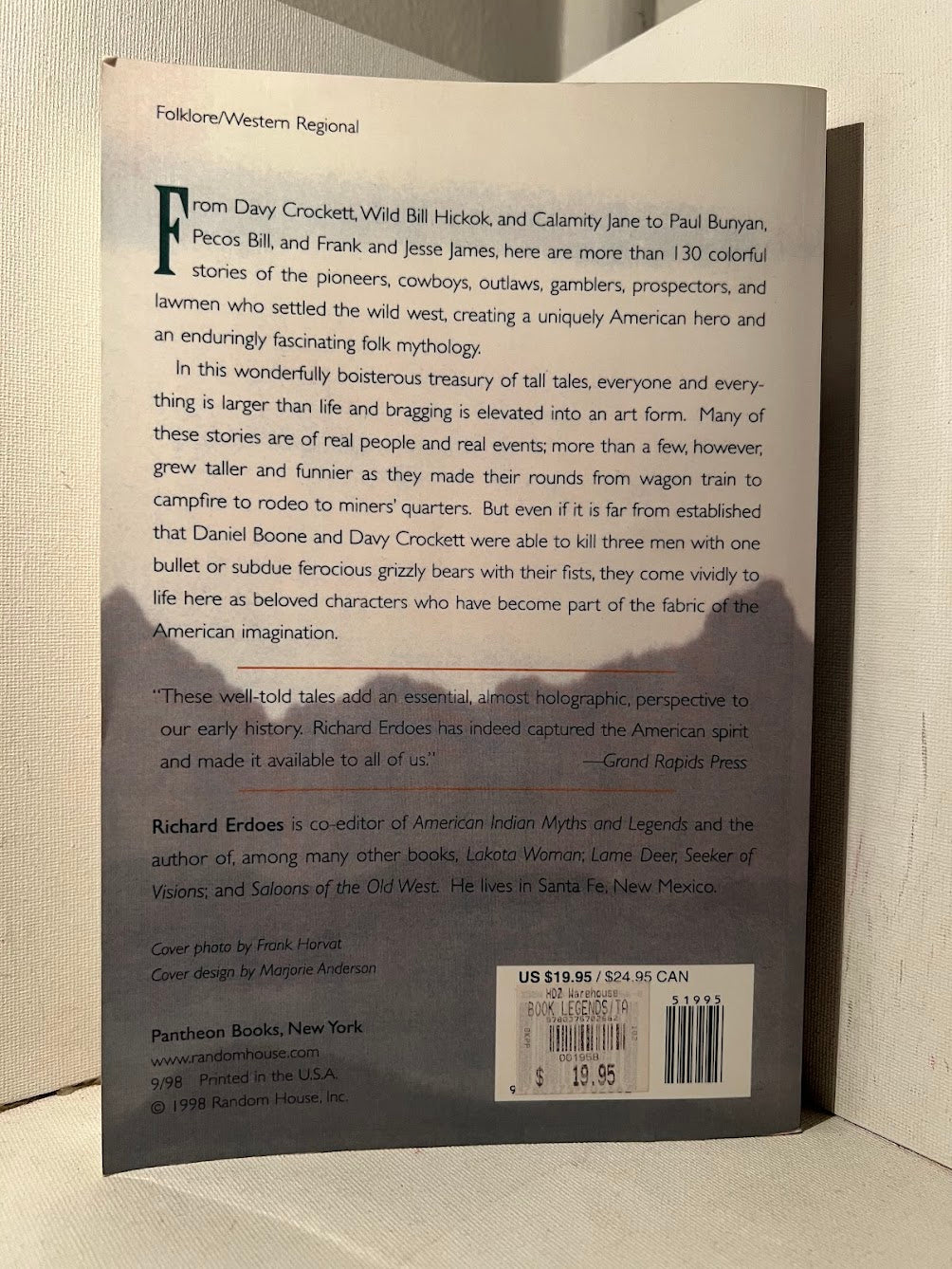 Legends and Tales of the American West edited by Richard Erdoes