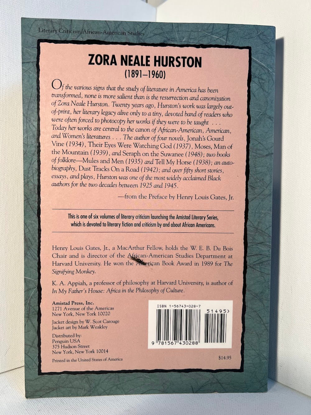 Zora Neale Hurston - Critical Perspectives edited by Henry Louis Gates, Jr. and K. A. Appiah