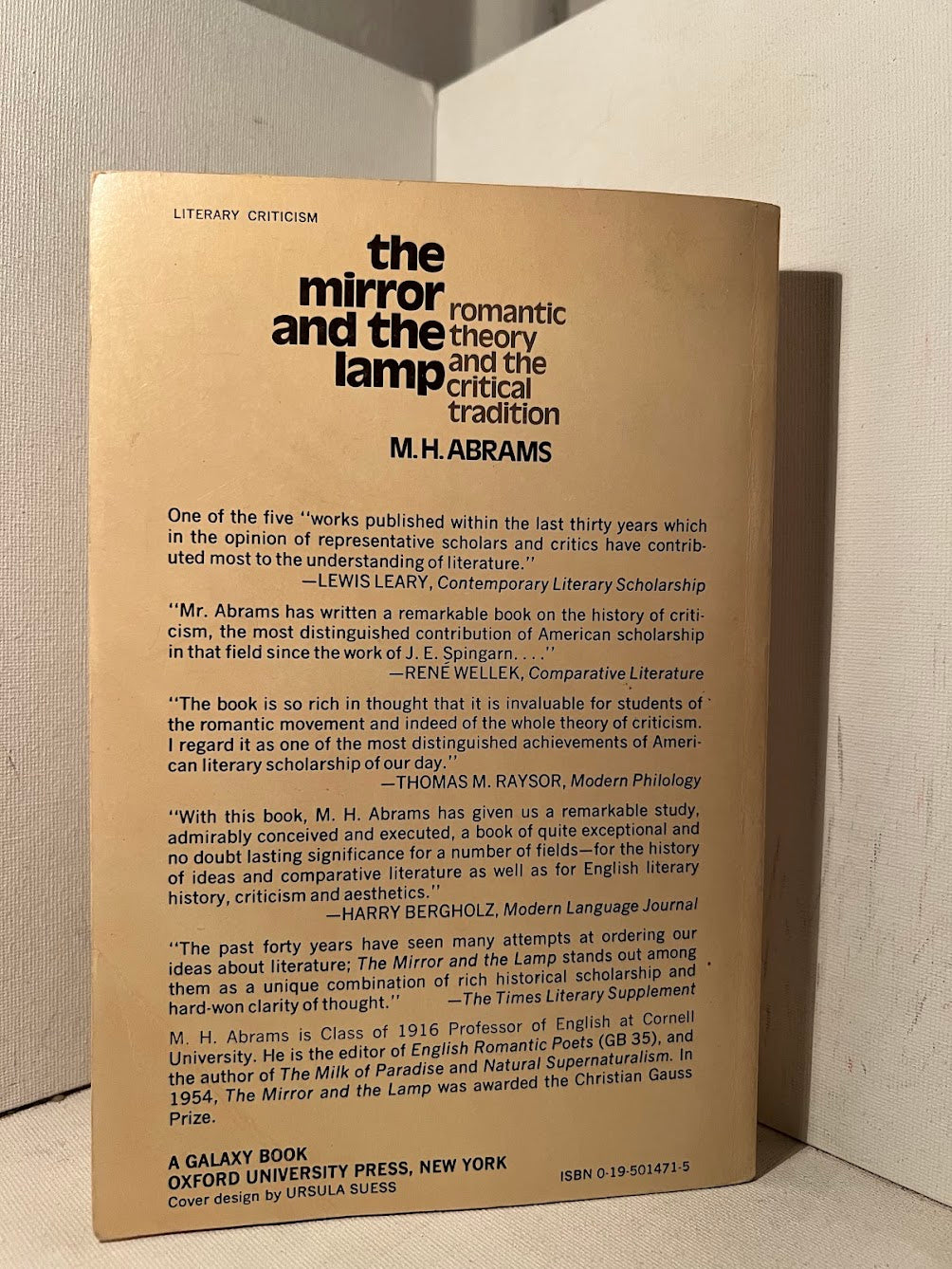 The Mirror and the Lamp - Romantic Theory and the Critical Tradition by M.H. Abrams