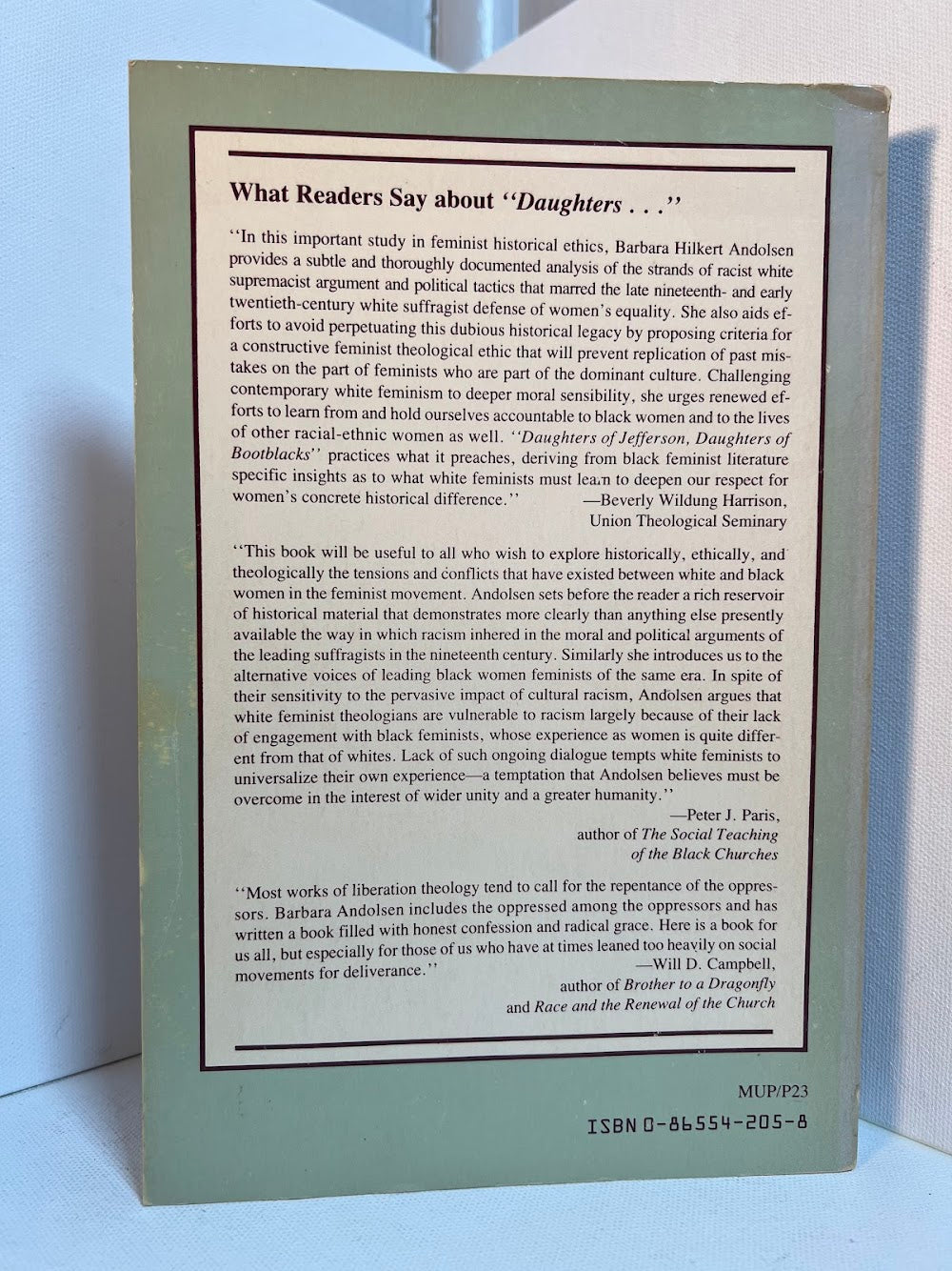 "Daughters of Jefferson, Daughters of Bootblacks" - Racism and American Feminism by Barbara Hilkert Andolsen