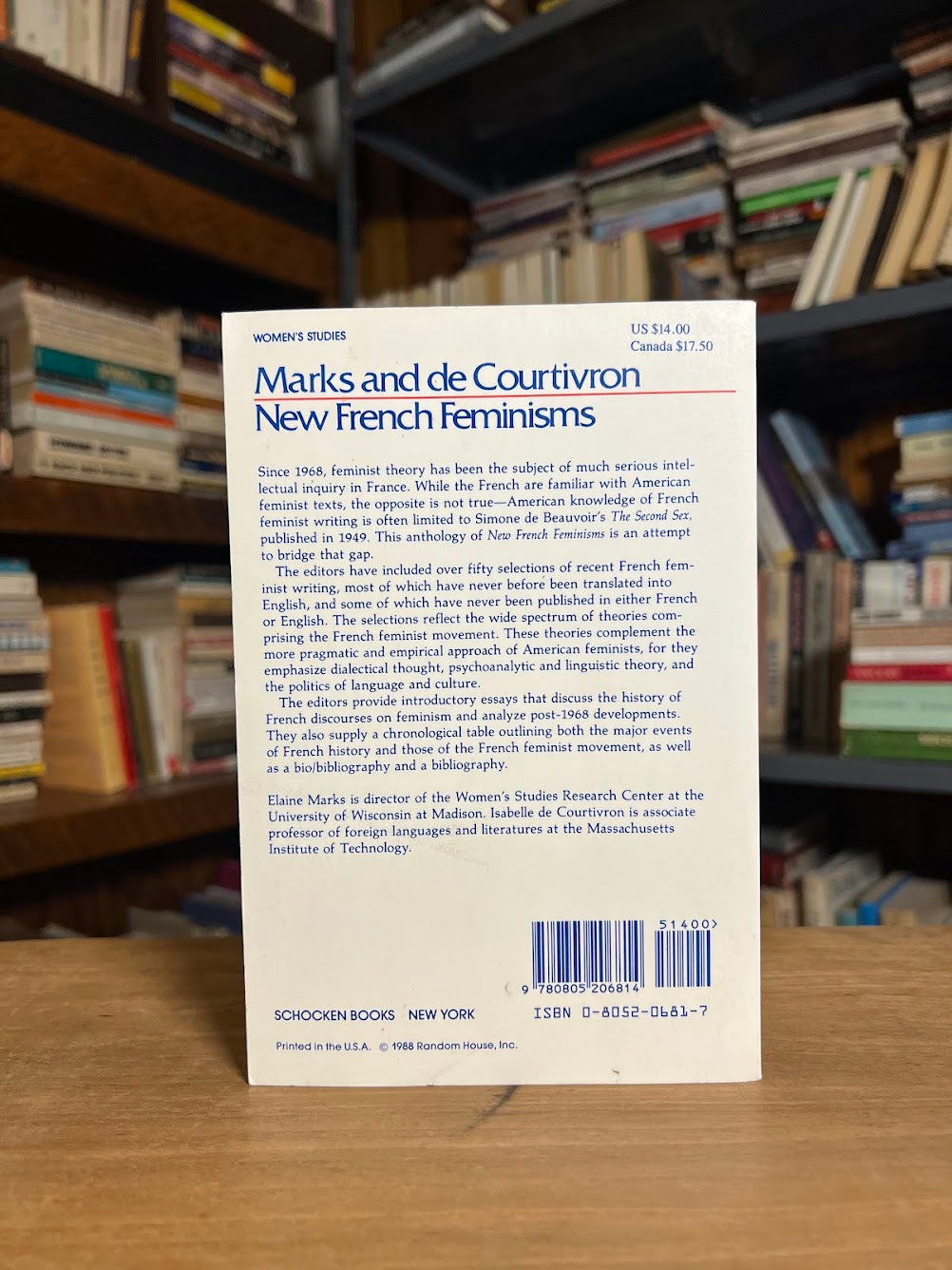 New French Feminisms edited by Elaine Marks and Isabelle de Courtivron