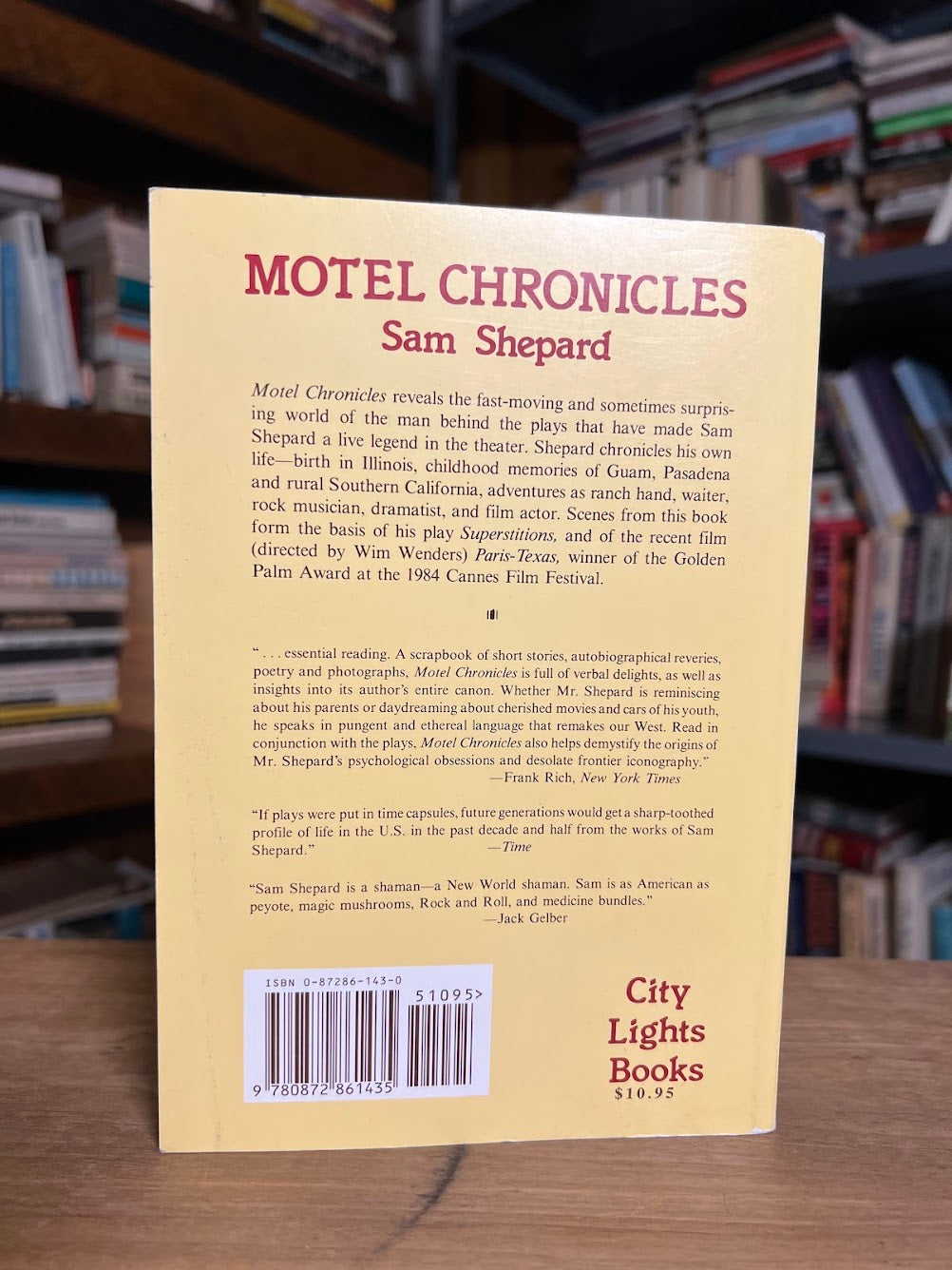 Motel Chronicles by Sam Shepard