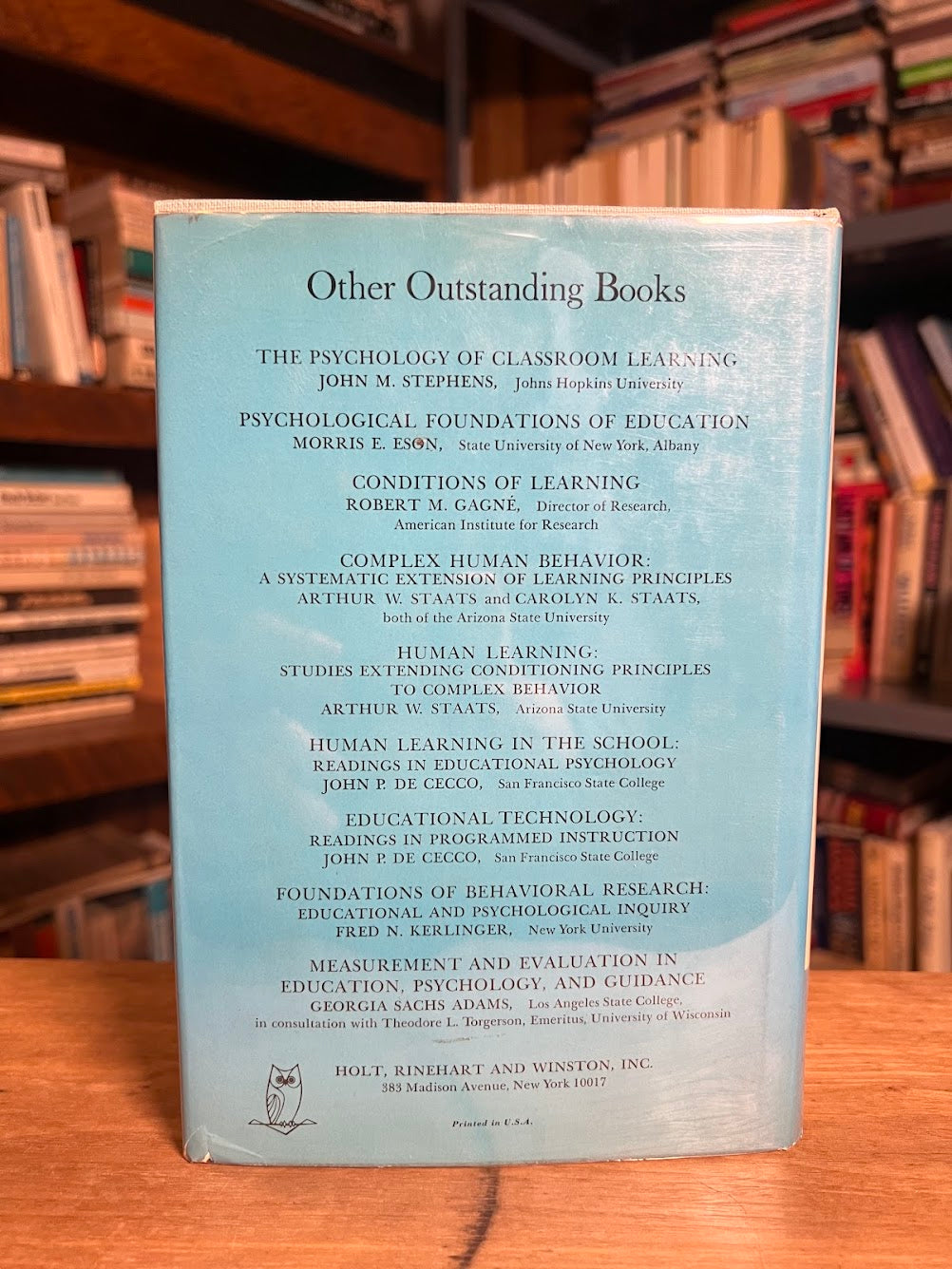 Readings in the Psychology of Cognition edited by Richard C. Anderson and David P. Ausubel