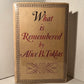 What is Remembered by Alice B. Toklas
