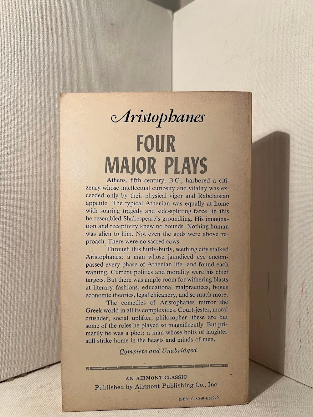 Four Major Plays by Aristophanes