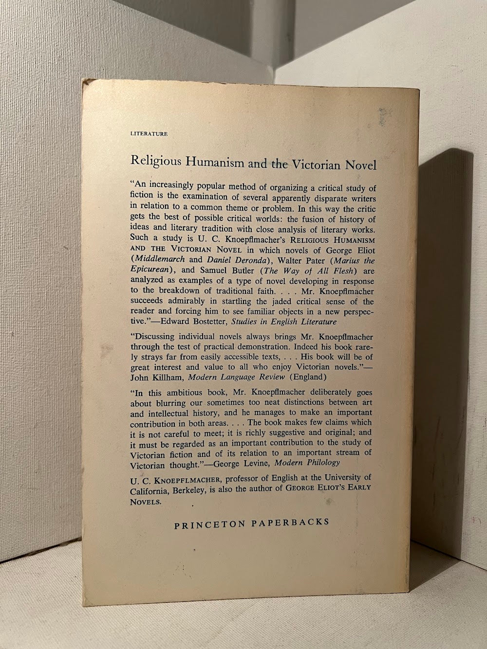 Religious Humanism and the Victorian Novel by U.C. Knoeplfmacher