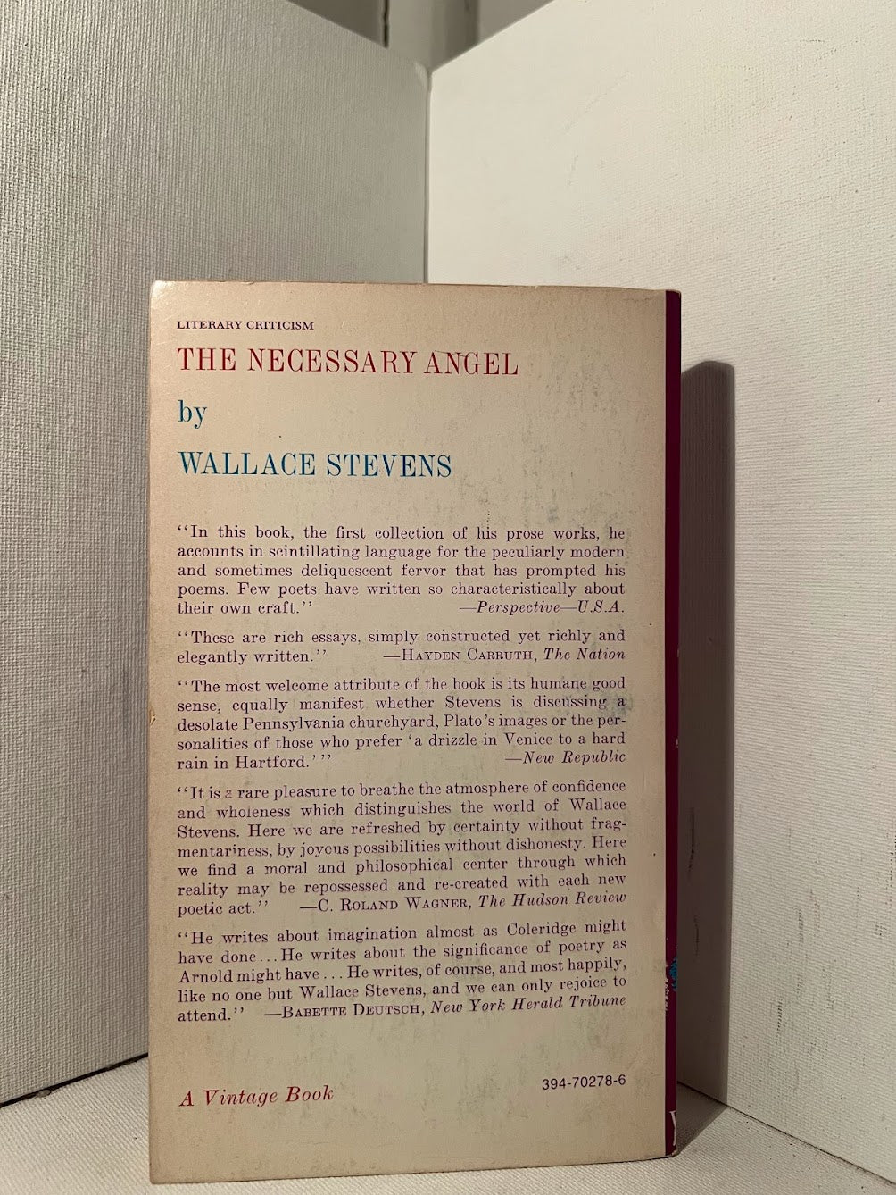 The Necessary Angel by Wallace Stevens