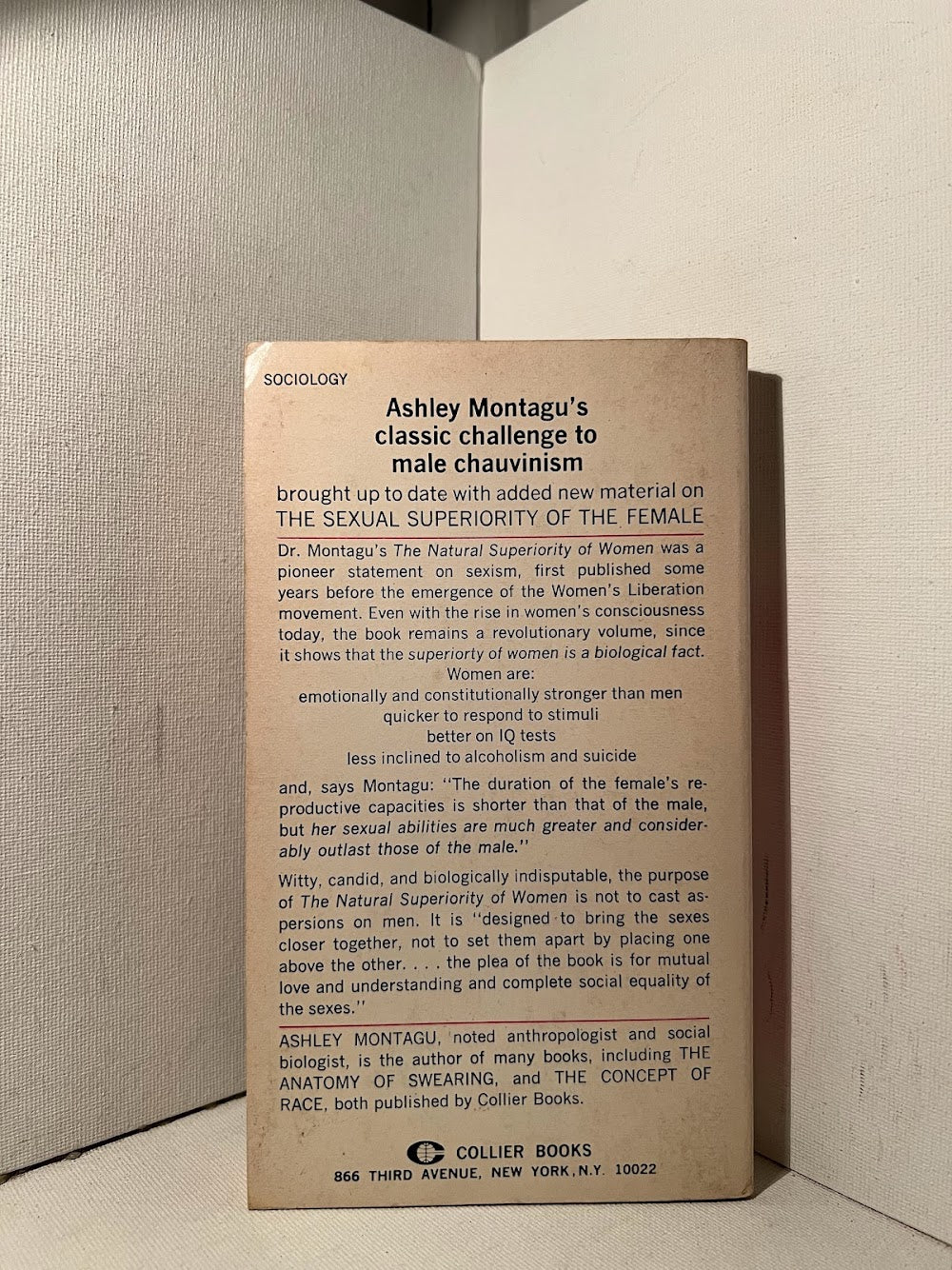 The Natural Superiority of Women by Ashley Montagu