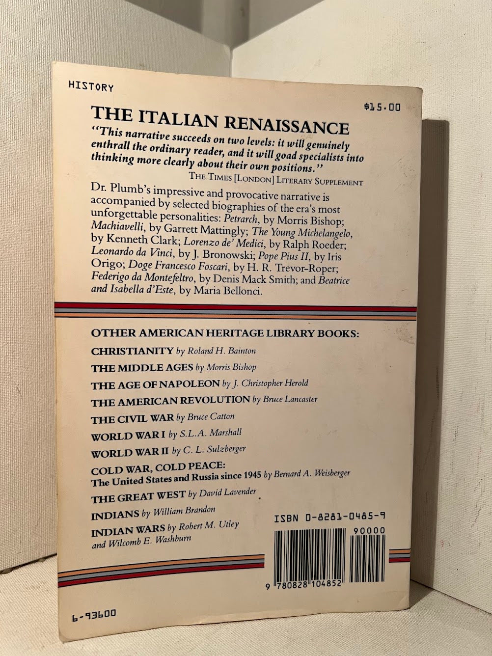 The Italian Renaissance by J.H. Plumb