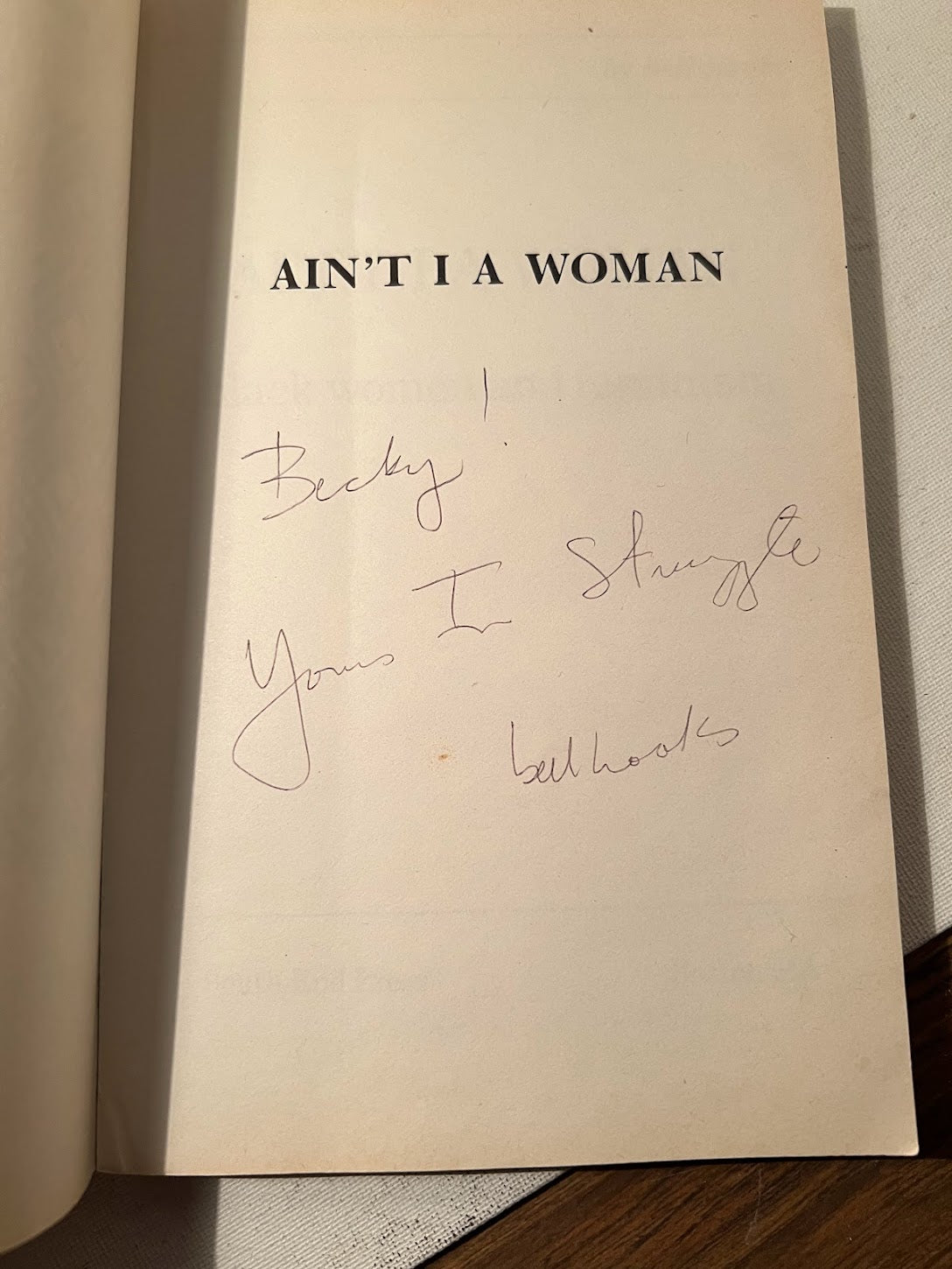 [Signed] Ain't I A Woman by bell hooks