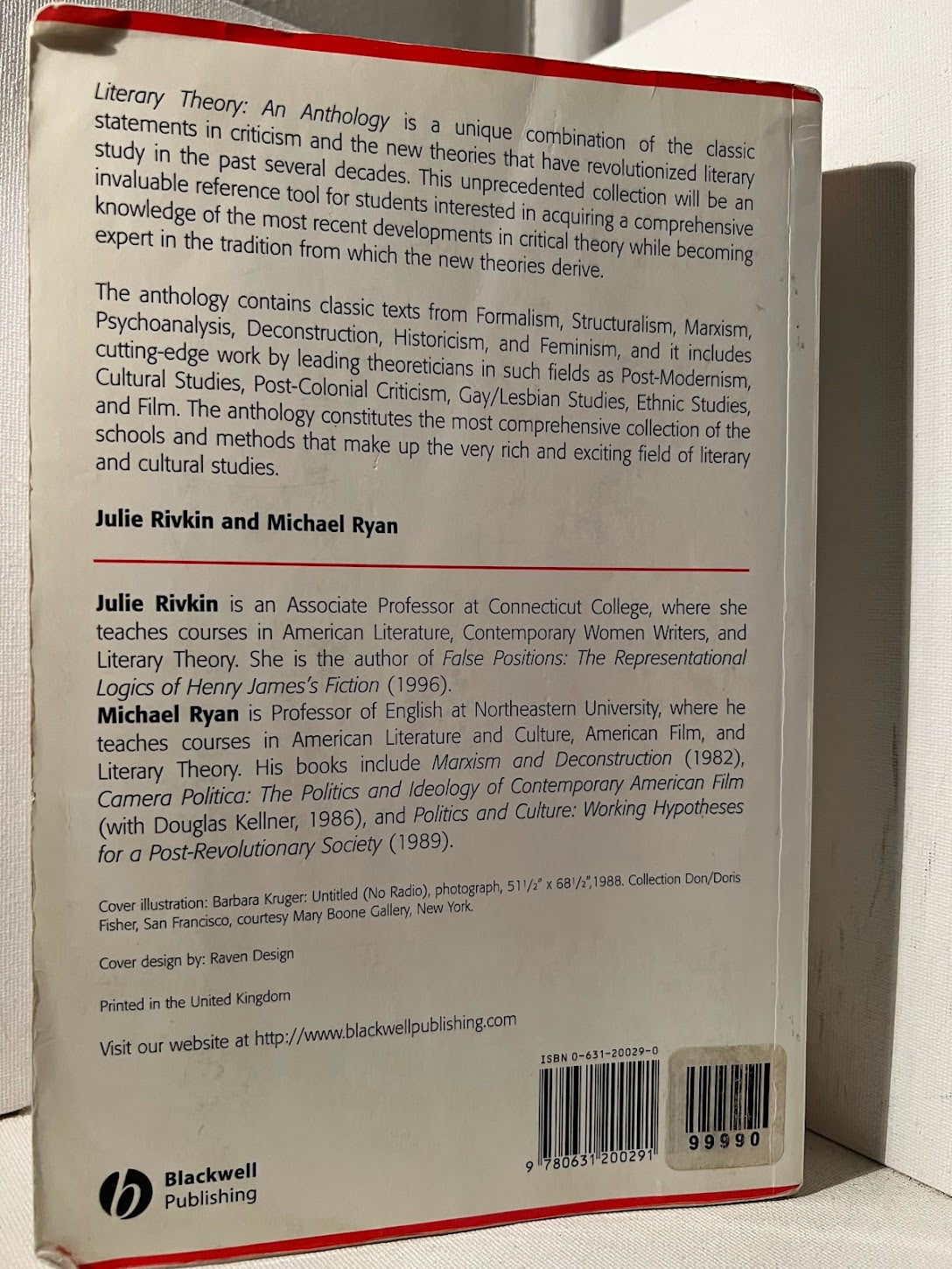 Literary Theory: An Anthology edited by Julie Rivkin and Michael Ryan