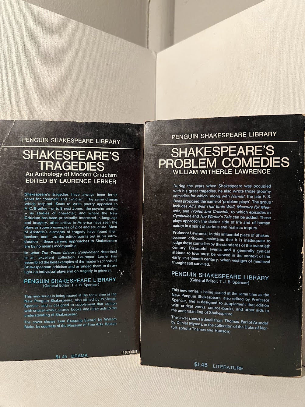 Shakespeare's Tragedies & Shakespeare's Problem Comedies