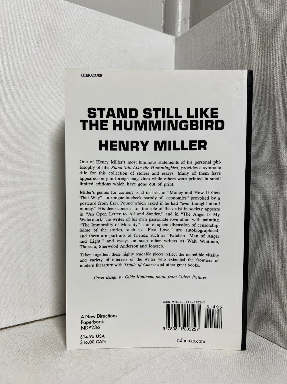 Stand Still Like A Hummingbird by Henry Miller