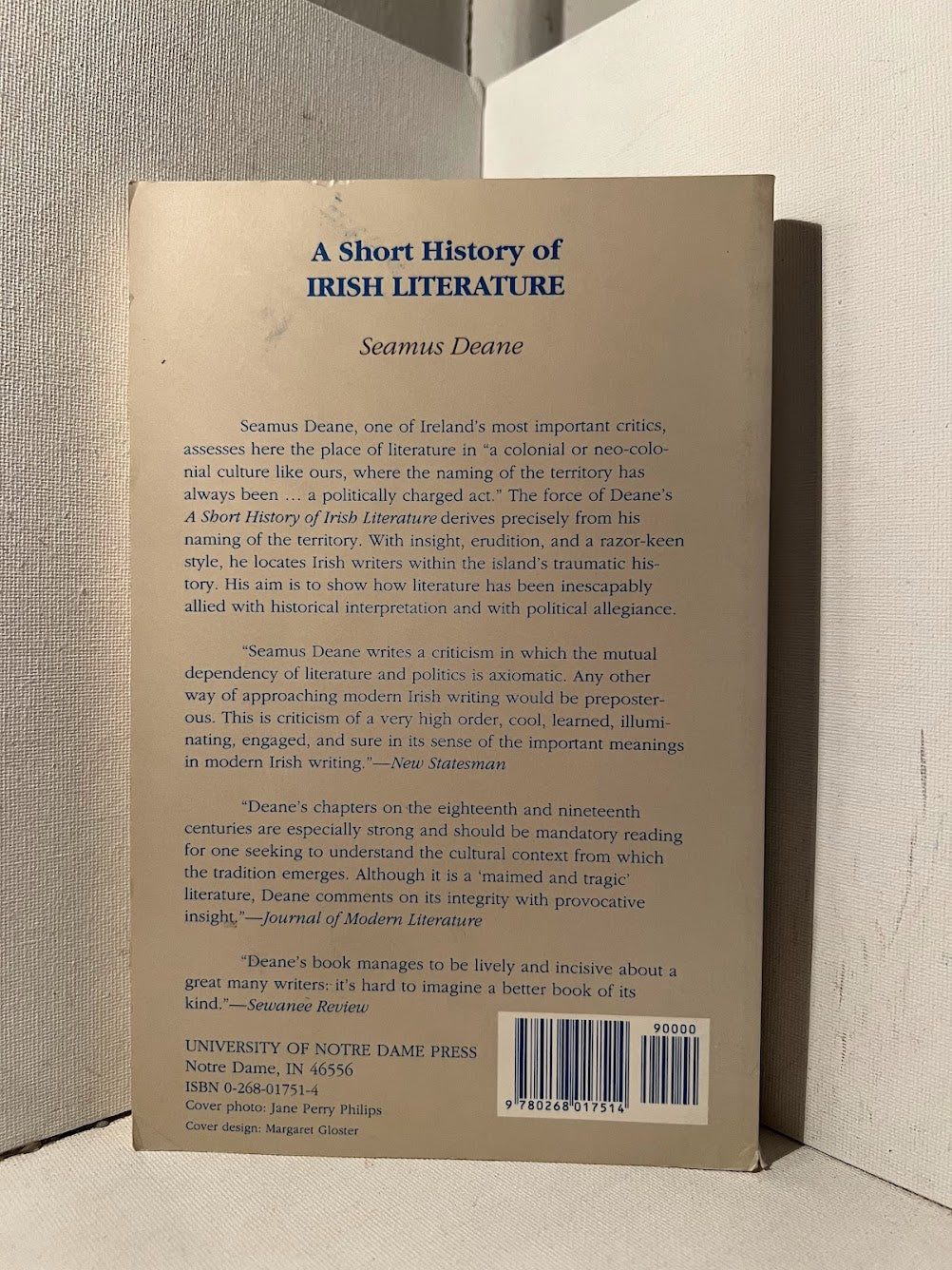 A Short History of Irish Literature by Seamus Deane