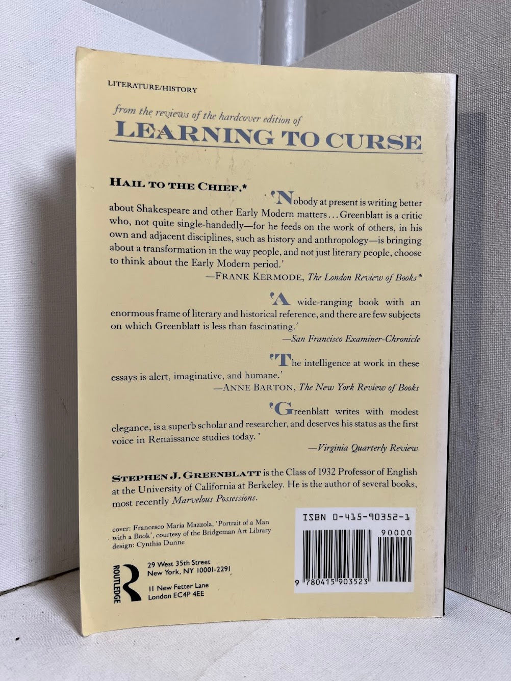 Learning to Curse - Essays in Early Modern Culture by Stephen J. Greenblatt