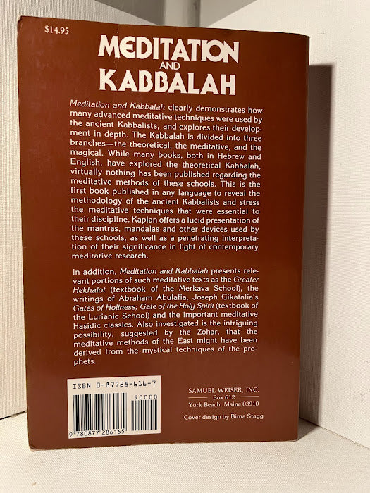 Meditation and Kabbalah by Aryeh Kaplan