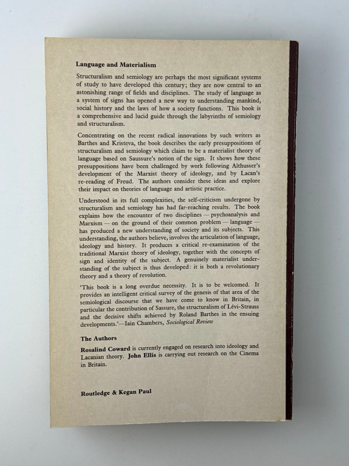 Language and Materialism by Rosalind Coward and John Ellis