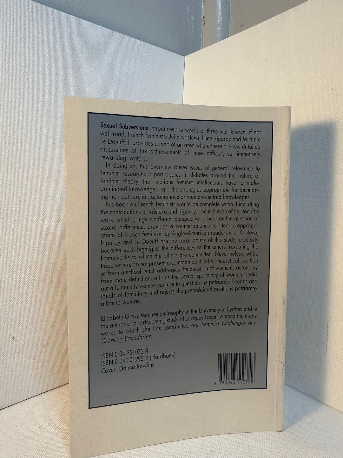 Sexual Subversions - Three French Feminists by Elizabeth Grosz