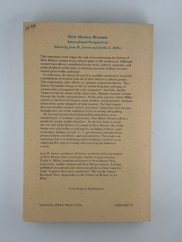New Mexico Women - Intercultural Perspectives edited by Joan M. Jensen and Darlis A. Miller