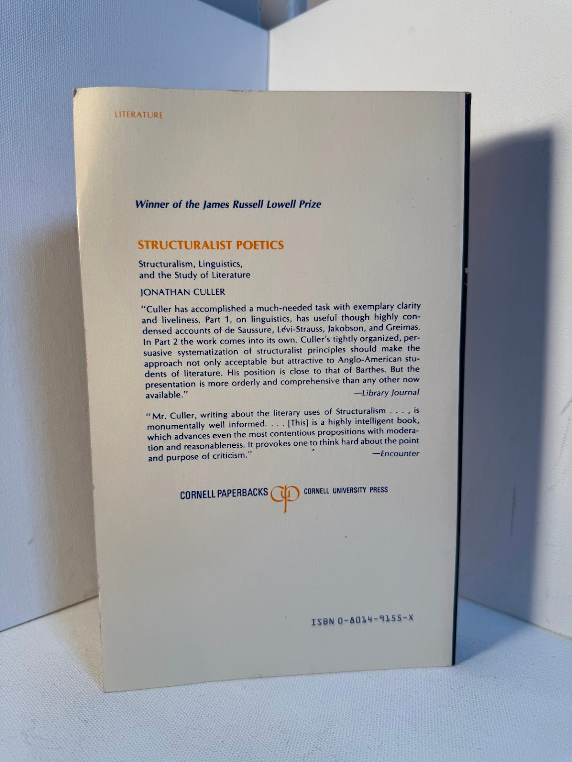 Structuralist Poetics by Jonathan Culler