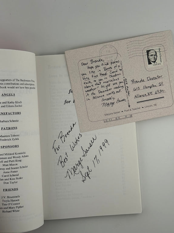 (Signed) Bones of a Very Fine Hand by Marjorie Saiser