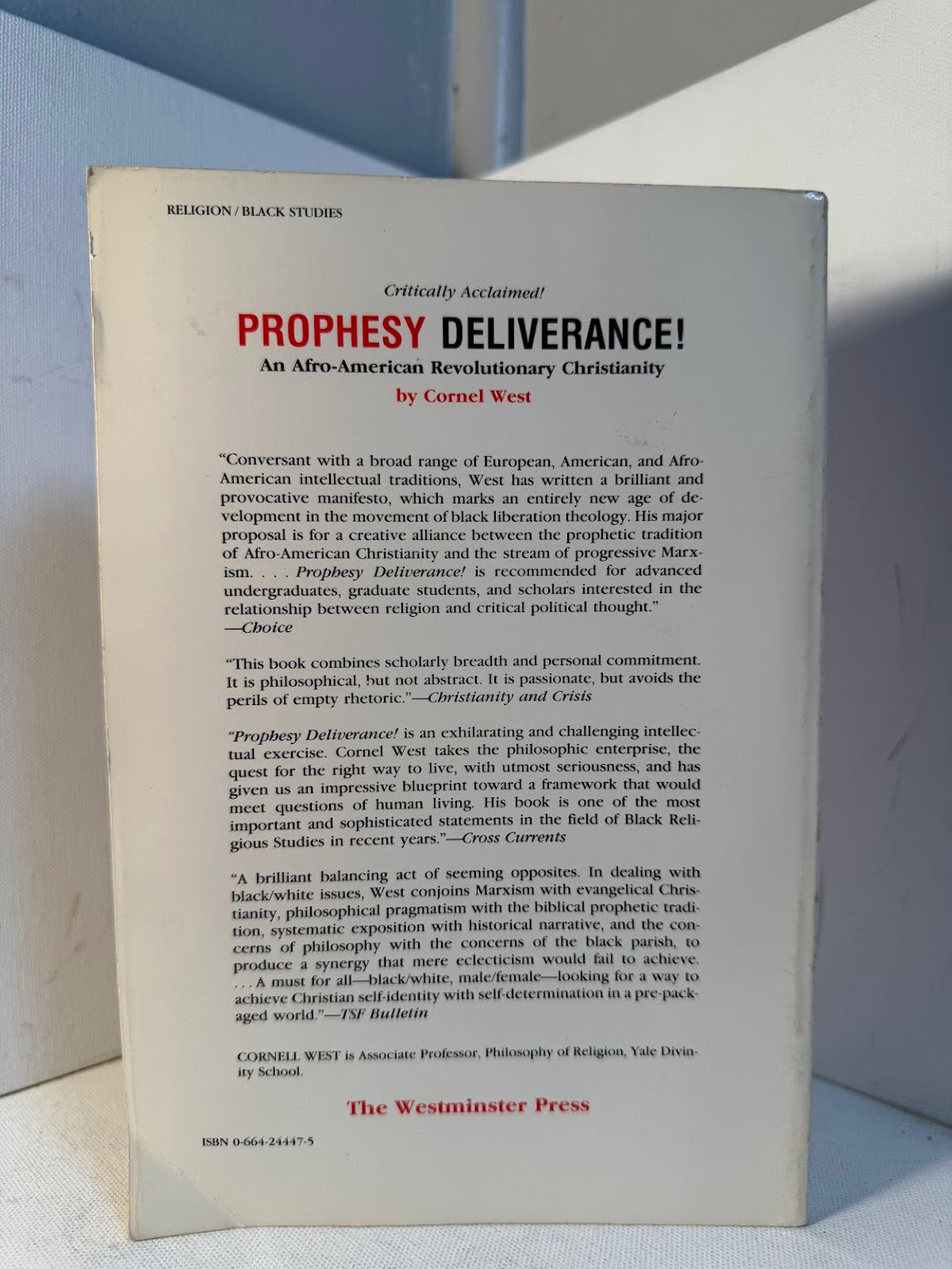 Prophesy Deliverance by Cornel West
