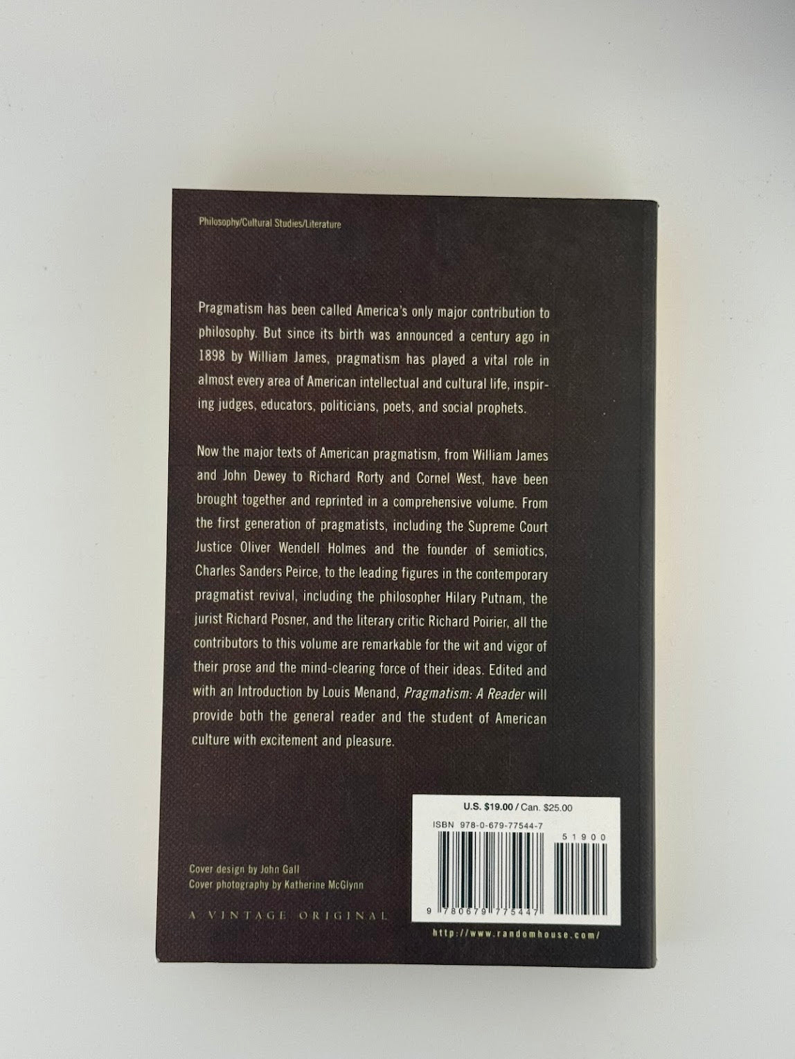 Pragmatism - A Reader edited by Louis Menand