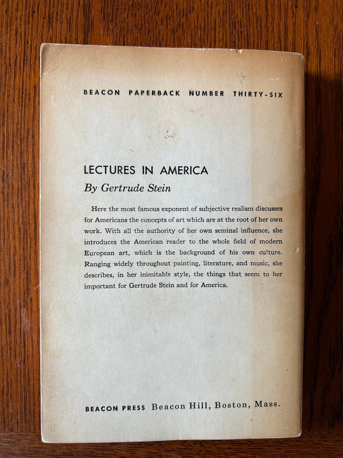 Lectures in America by Gertrude Stein