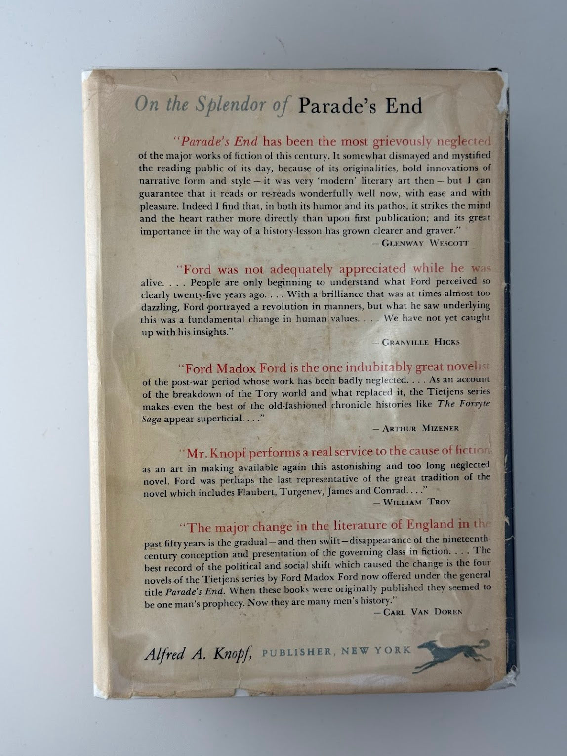 Parade's End by Ford Madox Ford