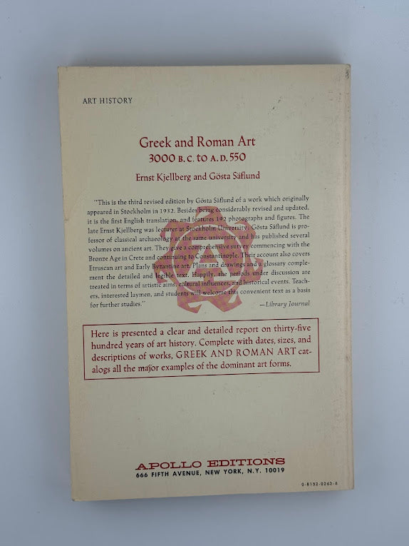 Greek and Roman Art by Ernst Kjellberg & Gosta Saflund