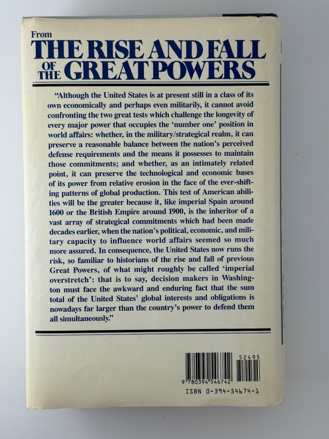 The Rise and Fall of the Great Powers by Paul Kennedy
