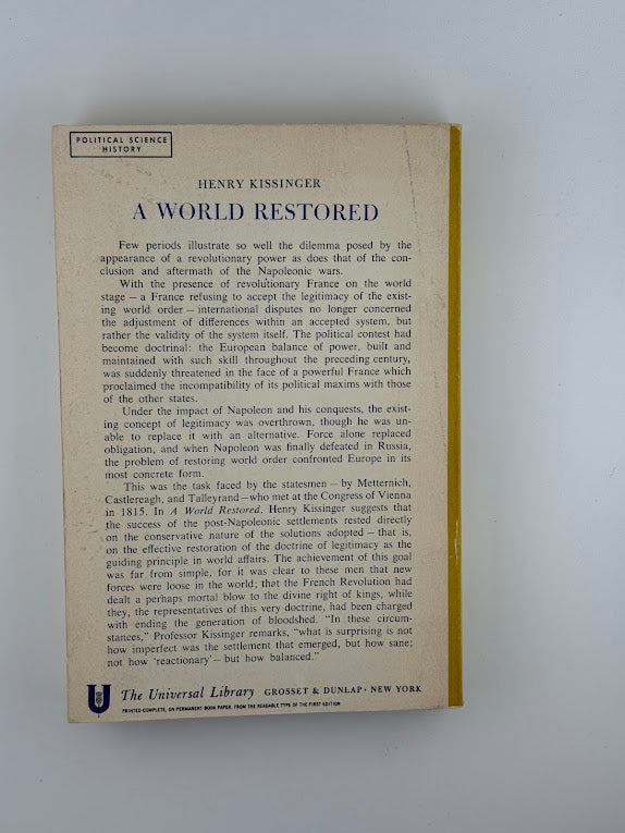 A World Restored by Henry A. Kissinger
