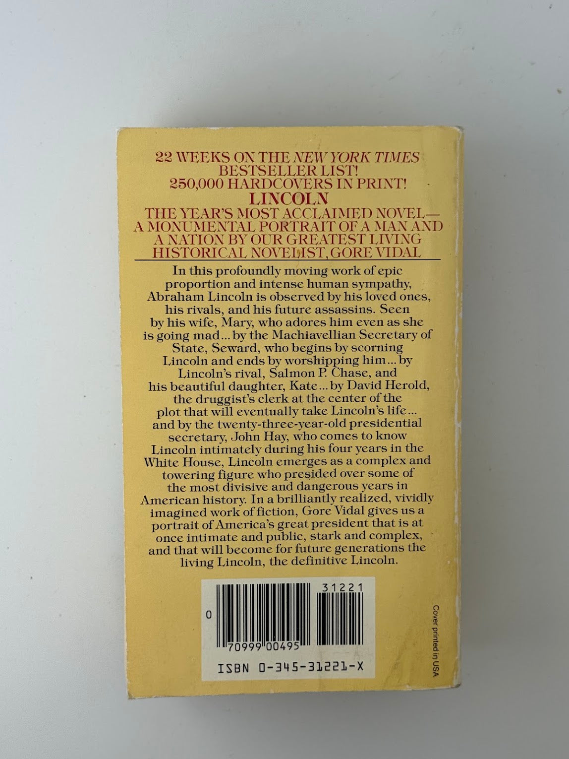 Lincoln by Gore Vidal