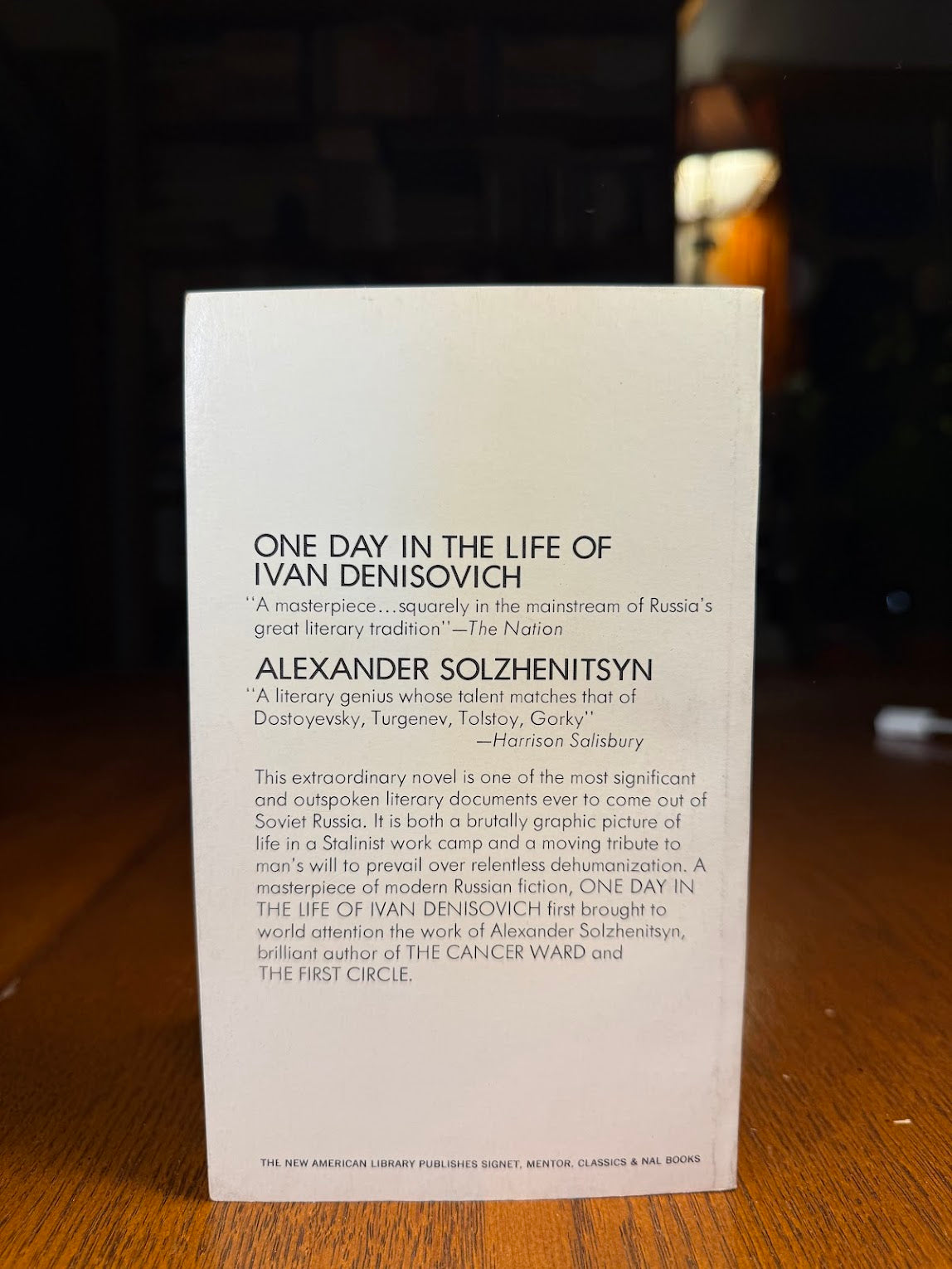 One Day of Life of Ivan Denisovich by Alexander Solzhenitsyn