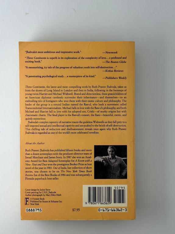 Three Continents by Ruth Prawer Jhabvala
