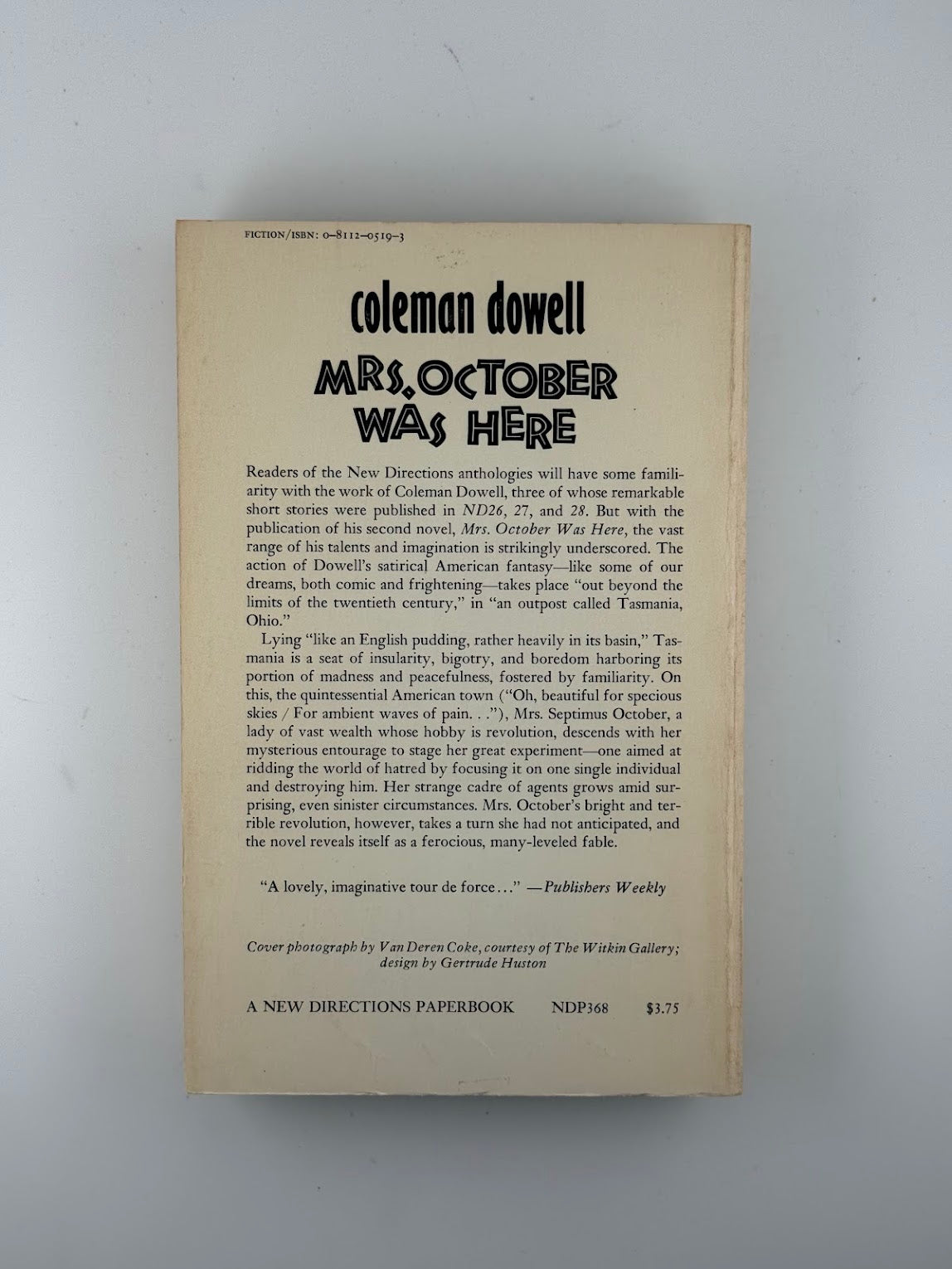 Mrs. October Was Here by Coleman Dowell
